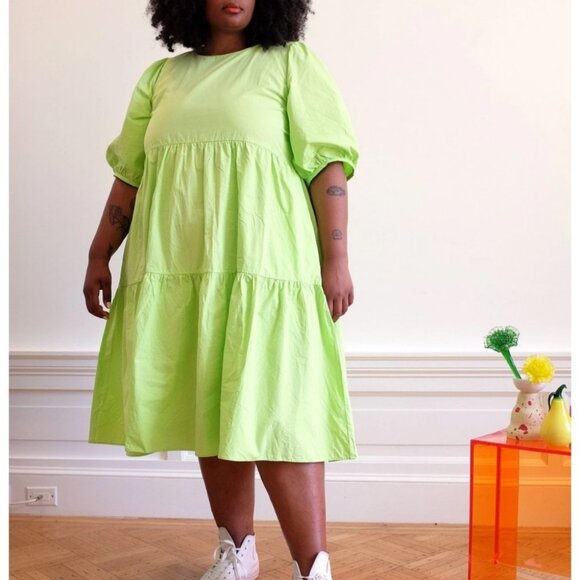 Wray Dresses & Skirts - NWT Wray NYC Rosemary Tiered Dress neon green limeaide 4X